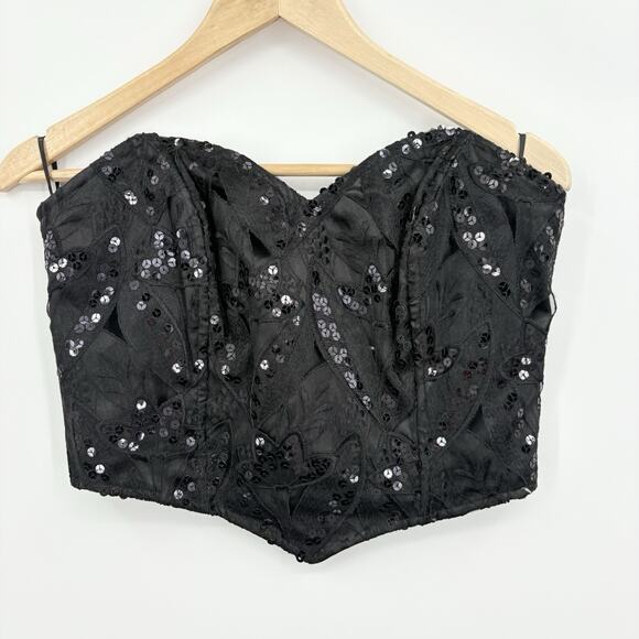 Vintage Y2K Corset Top Small Velvet Sequin Regency Whimsigoth Indie Sleaze Glam - Picture 1 of 7
